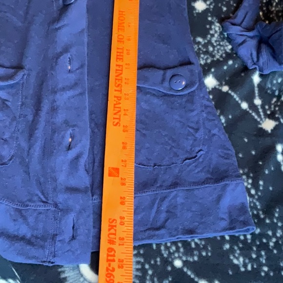 Miley Cyrus Max Azria Navy Blue Hooded Cardigan Size S, NWT - Picture 9 of 12